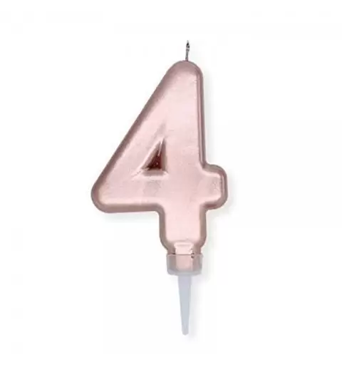 CANDELINA NUMERO 4 ROSE GOLD PLUMP 10 CM