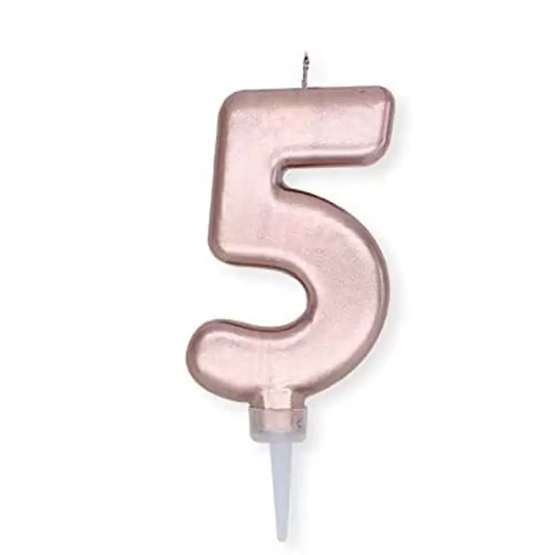 CANDELINA NUMERO 5 ROSE GOLD PLUMP 10 CM