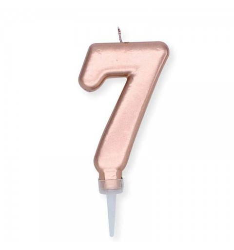CANDELINA NUMERO 7 ROSE GOLD PLUMP 10 CM