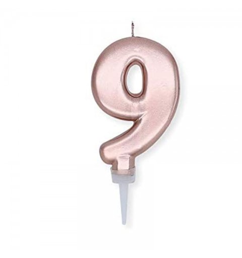 CANDELINA NUMERO 9 ROSE GOLD PLUMP 10 CM