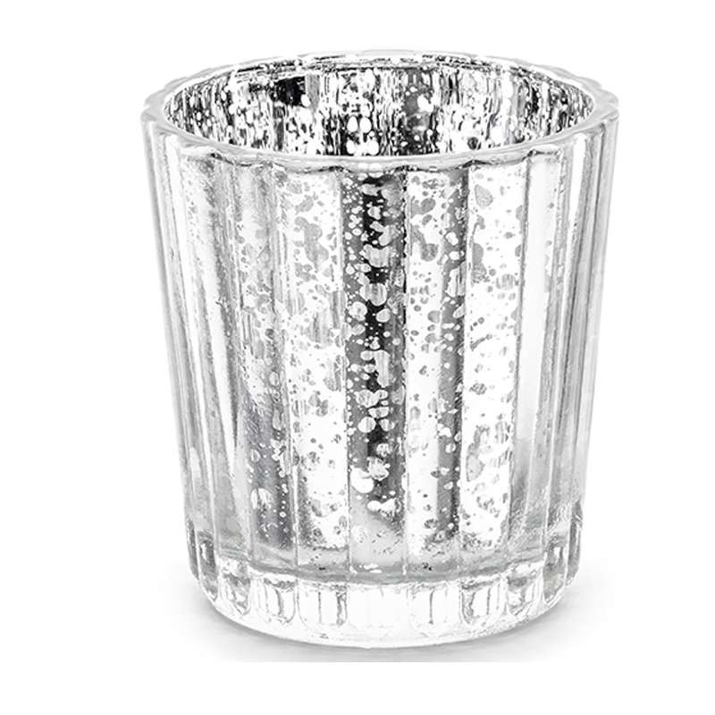 Bicchierino porta candele vetro silver