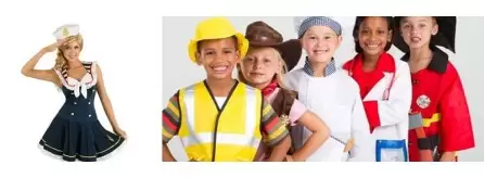Vestiti, travestimenti e costumi divisi per professione, ideali per il Carnevale