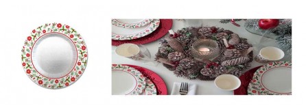 Tavola natalizia rossa e bianca - addobbi e accessori per il pranzo di Natale